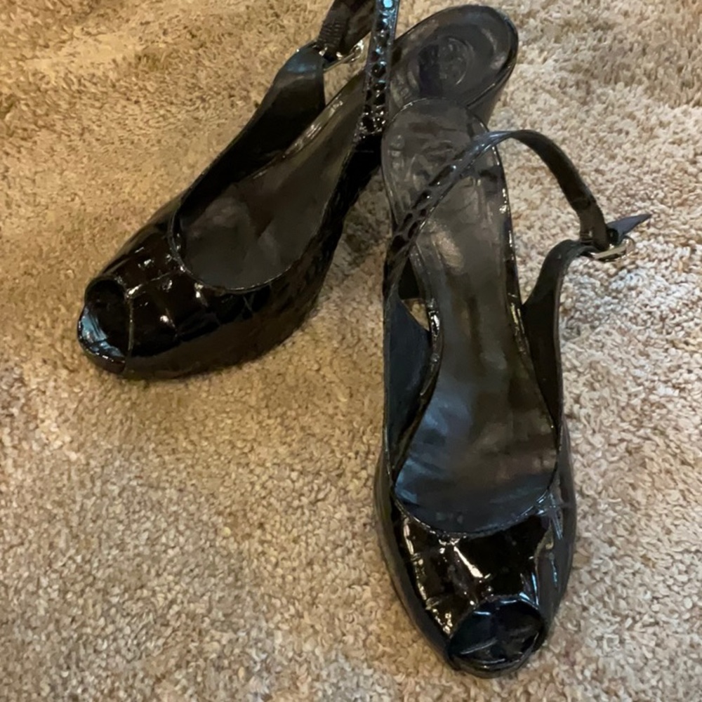 🌷TORY BURCH BLACK HEELS SIZE 8.5 - Picture 2 of 6